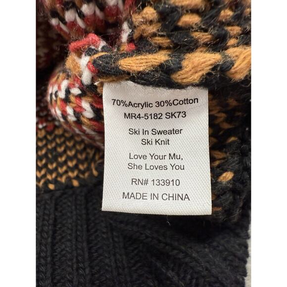 NWT Show Me Your Mumu SKI In Sweater Fair Isle Cotton Blend XL Après Ski Winter - Picture 10 of 10